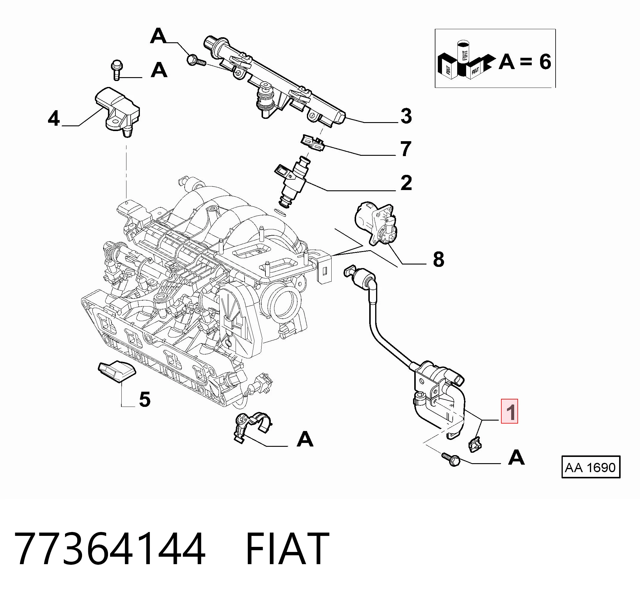 Zawór odpowietrzający zbiornika paliwa do Fiat Punto 199
