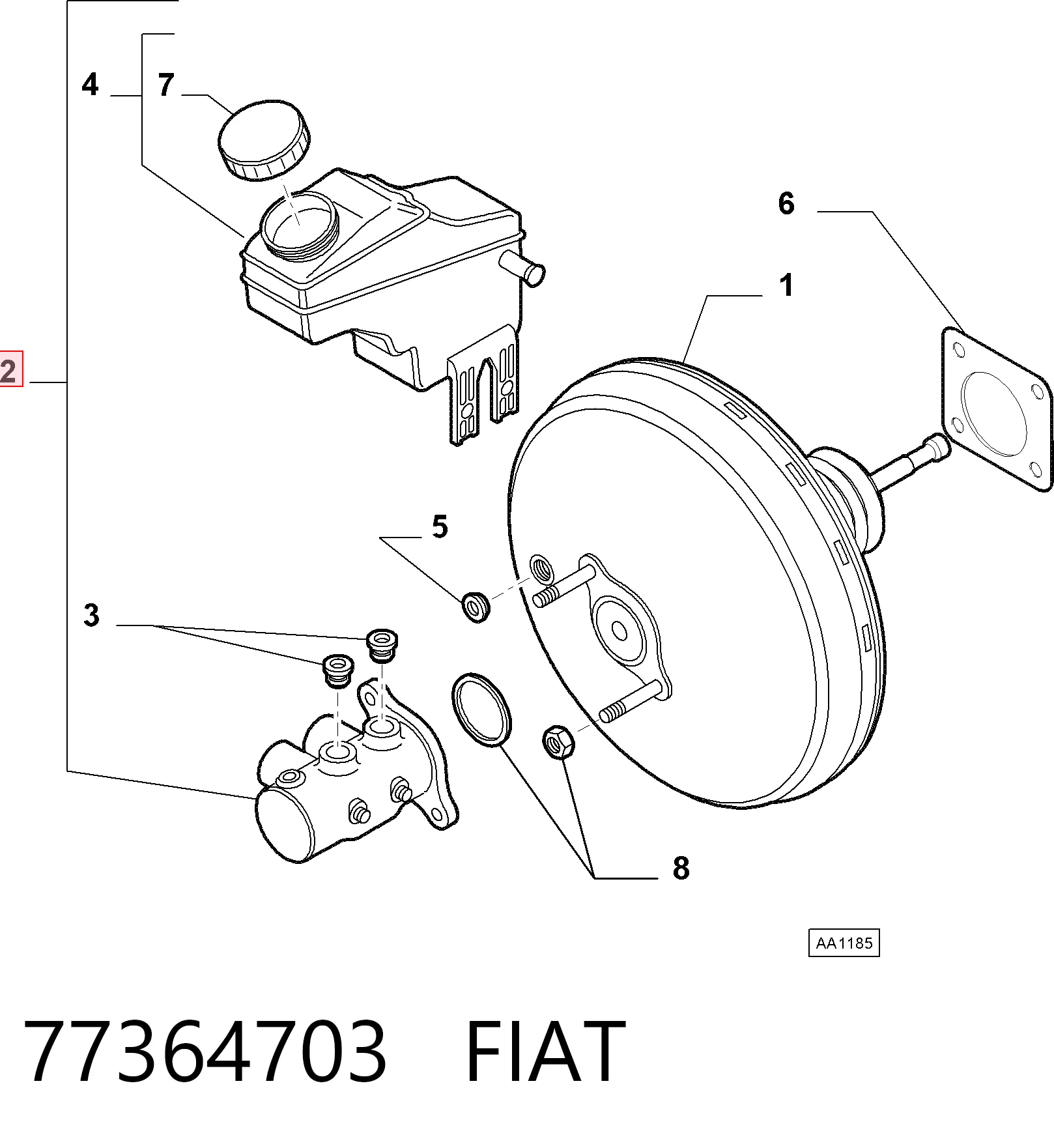 Główny cylinder hamulców Fiat Qubo minivan (225) (2008 - 2026) cena, od 44,75 USD