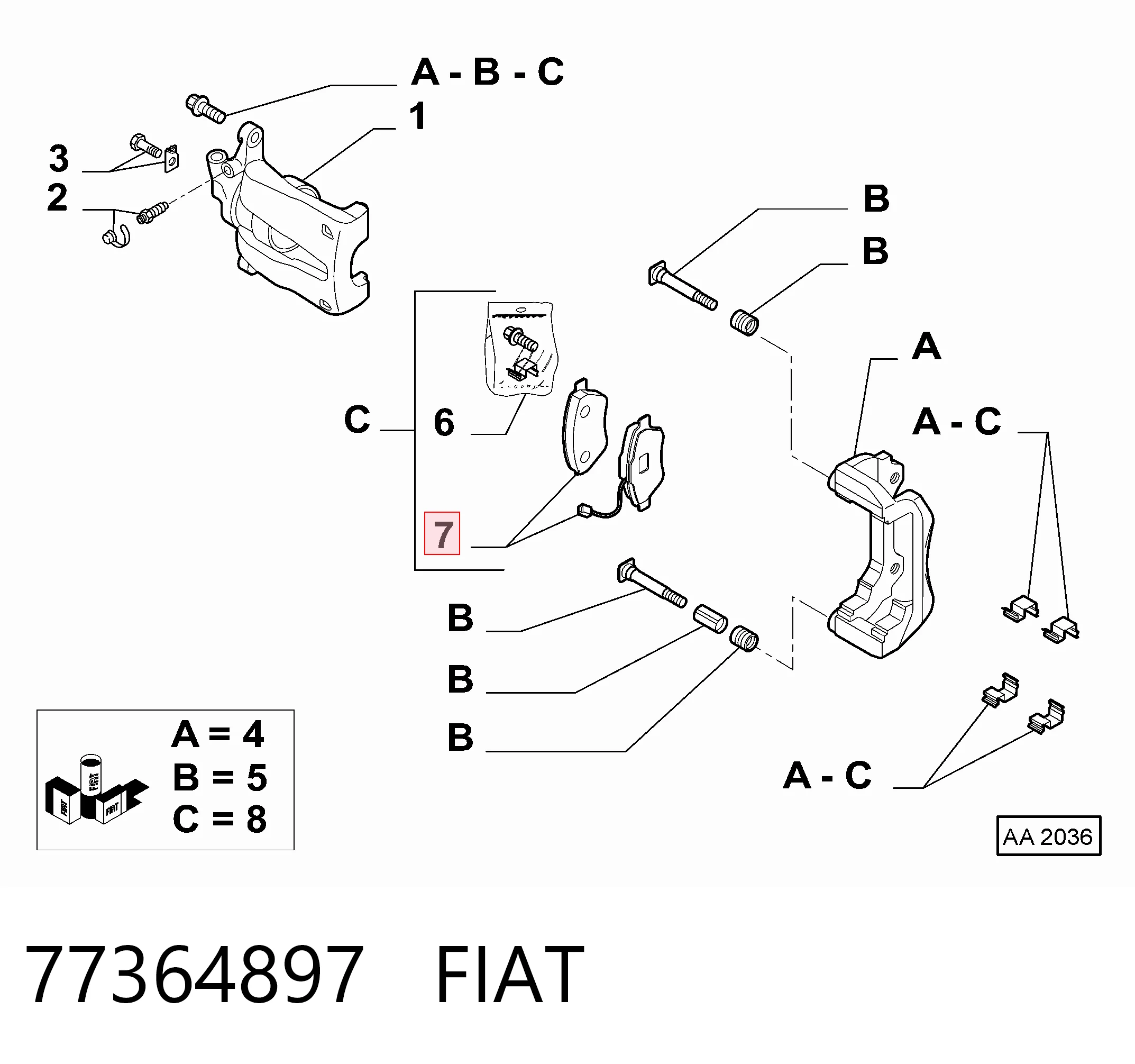 77364897 Fiat/Alfa/Lancia Klocki hamulcowe przednie tarczowe