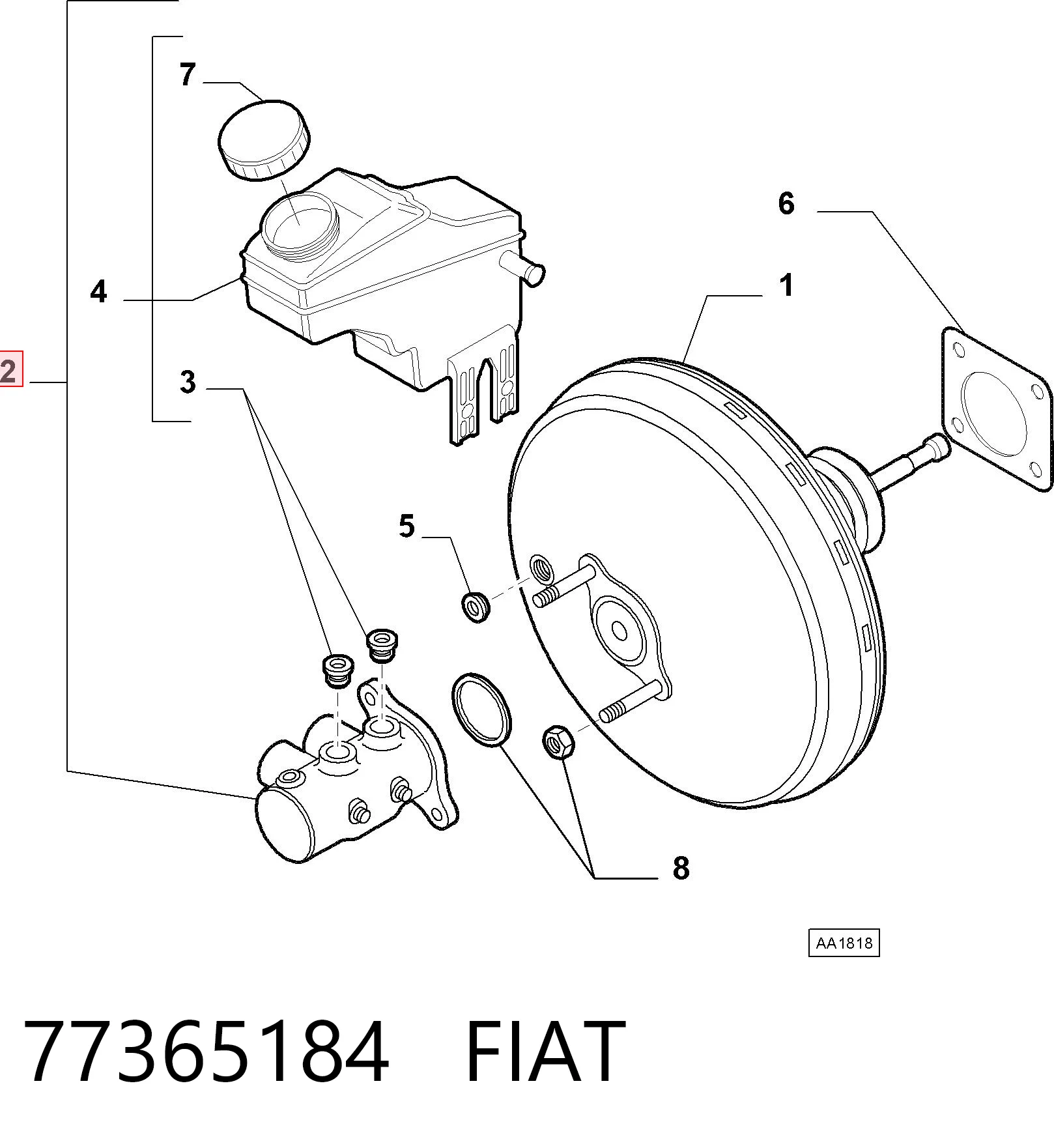 Główny cylinder hamulców do Fiat Bravo II 198