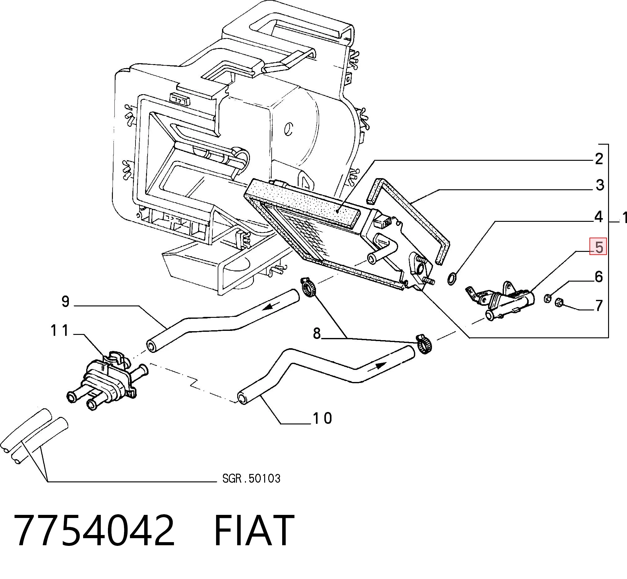 7754042 Fiat/Alfa/Lancia Zawór nagrzewnicy (ogrzewacza)