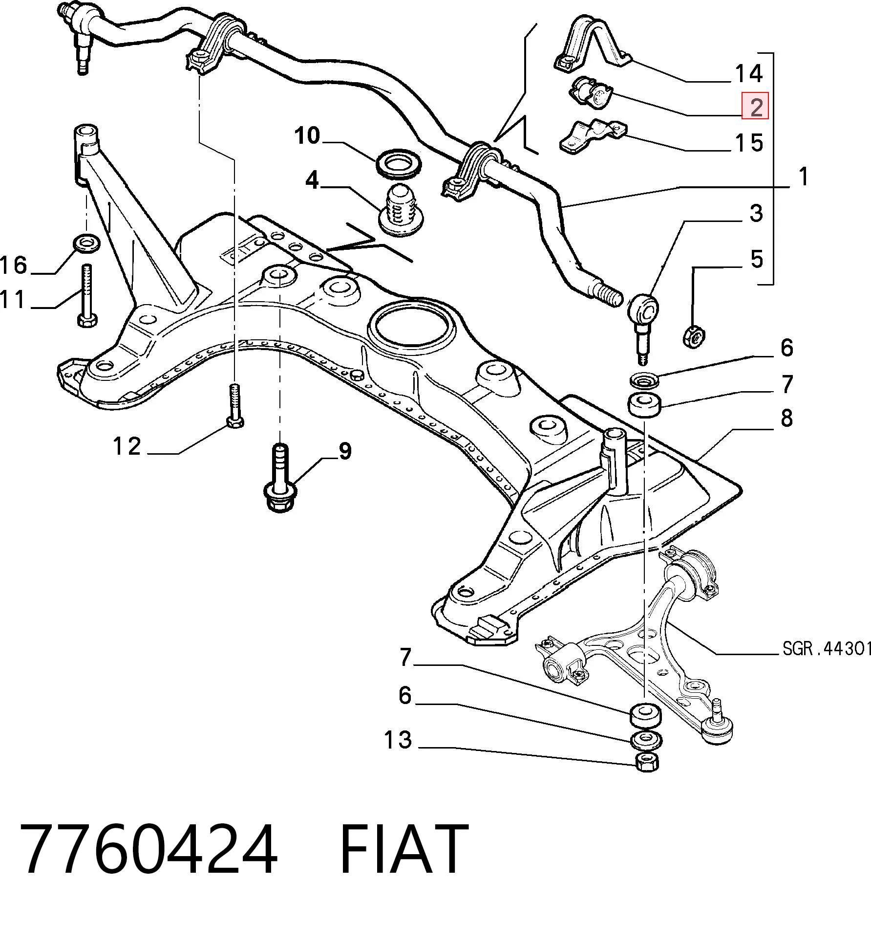 Tuleja stabilizatora przedniego Fiat Brava hatchback (182) (1995 - 2001) cena, od 7,24 USD