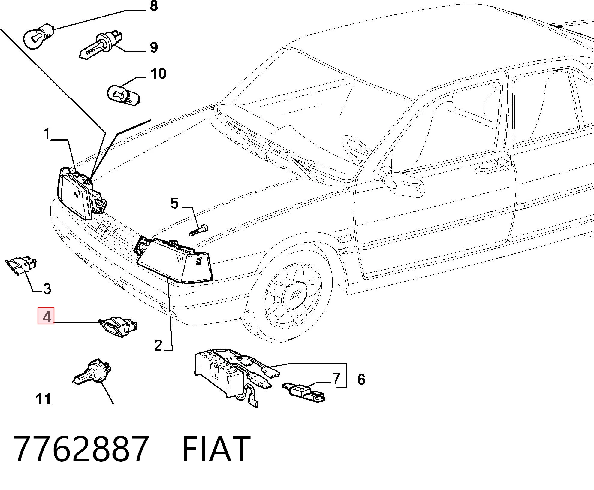 Kupić Lampa przeciwmgielna lewa/prawa Fiat Tempra 159 w dobrej cenie