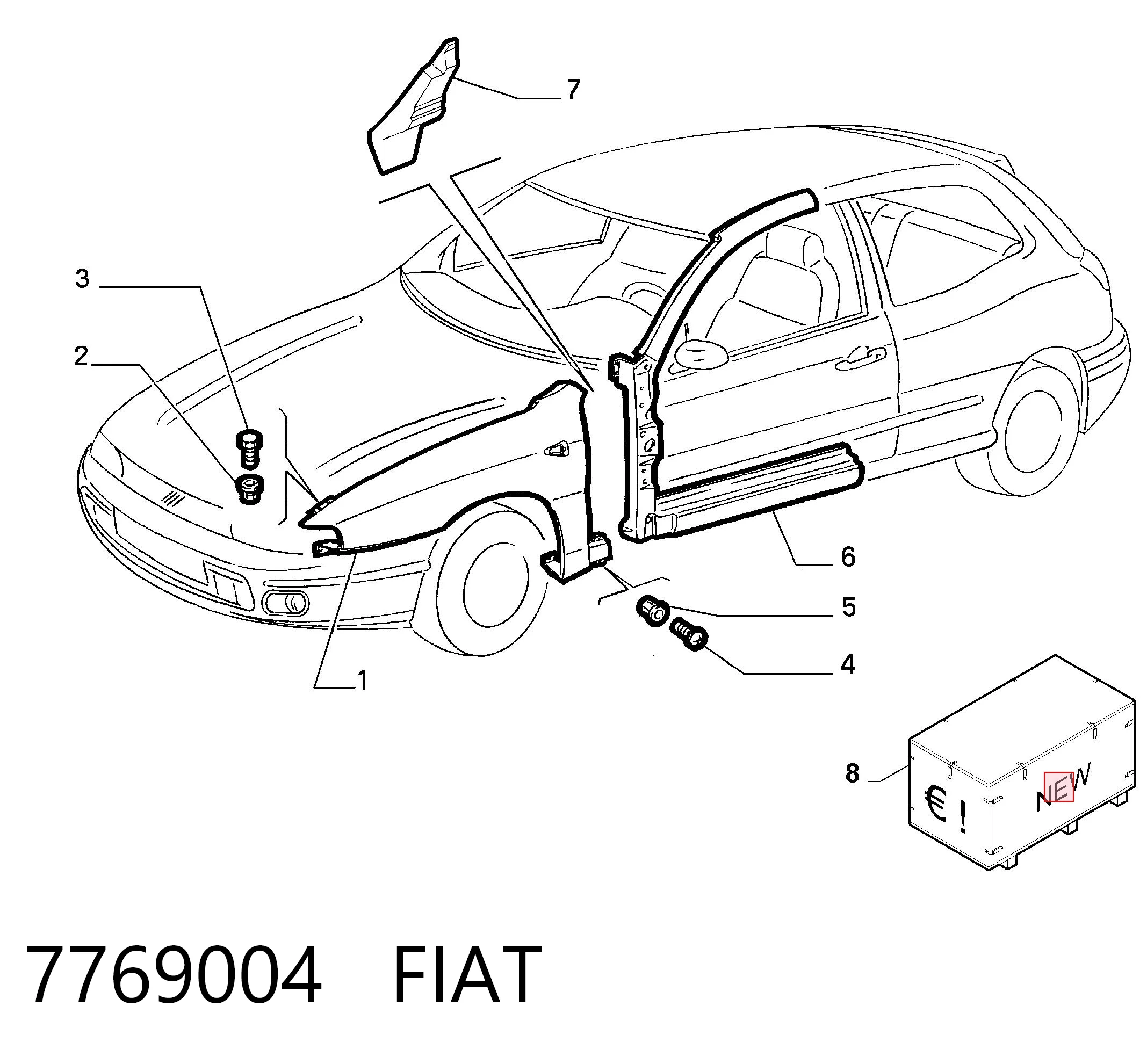 Błotnik przedni lewy Fiat Bravo I hatchback (182) (1995 - 2001) cena, od 112,90 USD