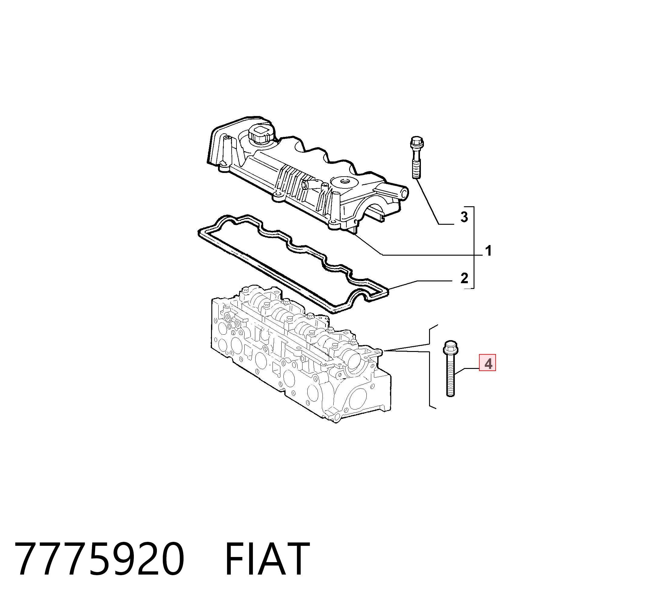 Śruba głowicy cylindrów do Fiat Brava  182