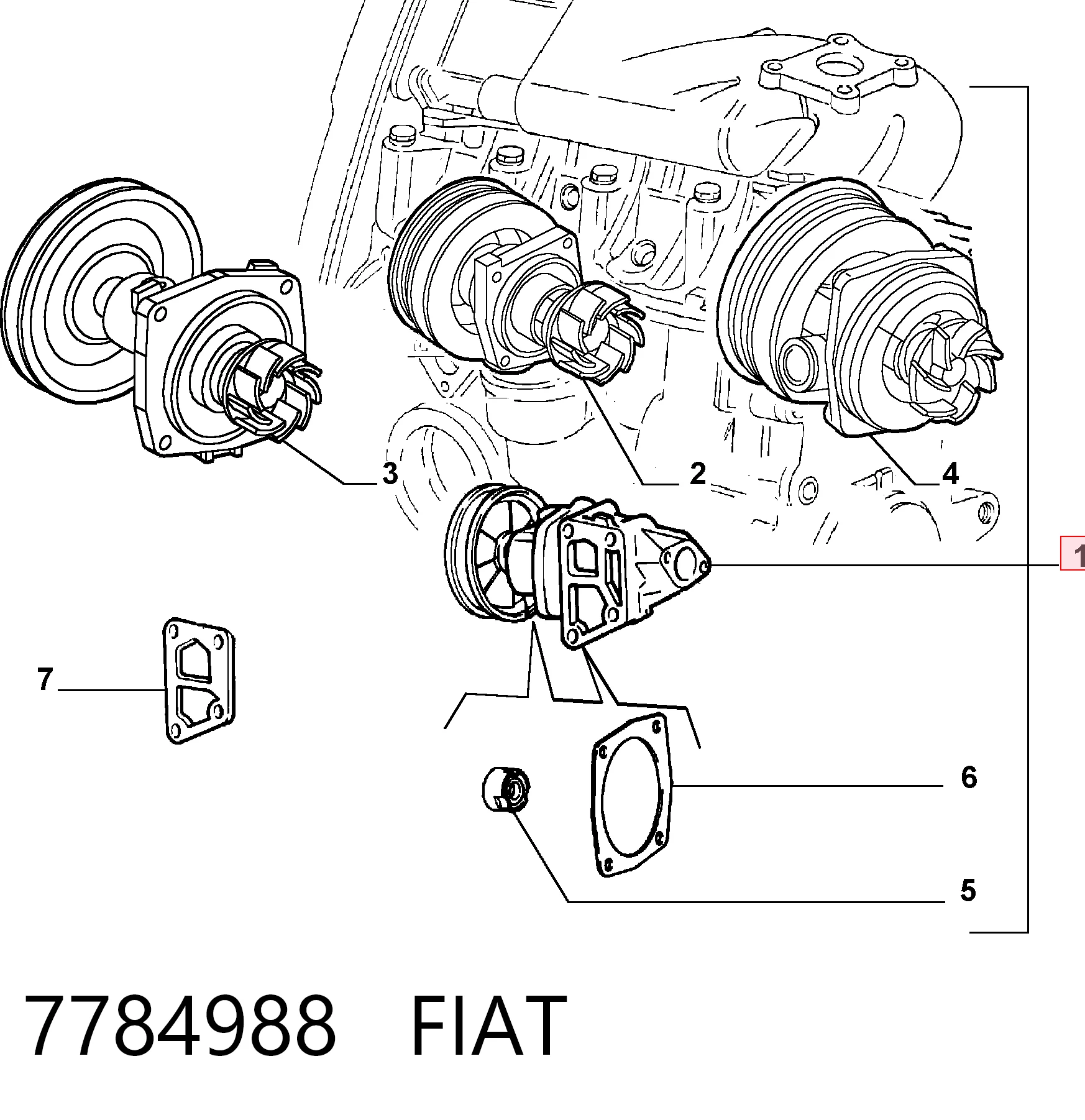 Do koszyka Pompa chłodząca wodna Fiat Tempra  159