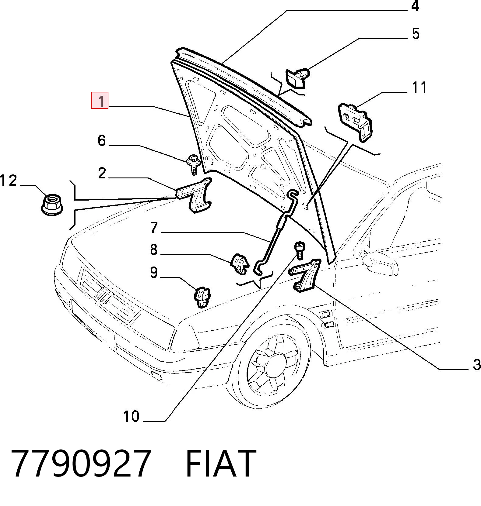 Maska silnika do Fiat Tempra  159