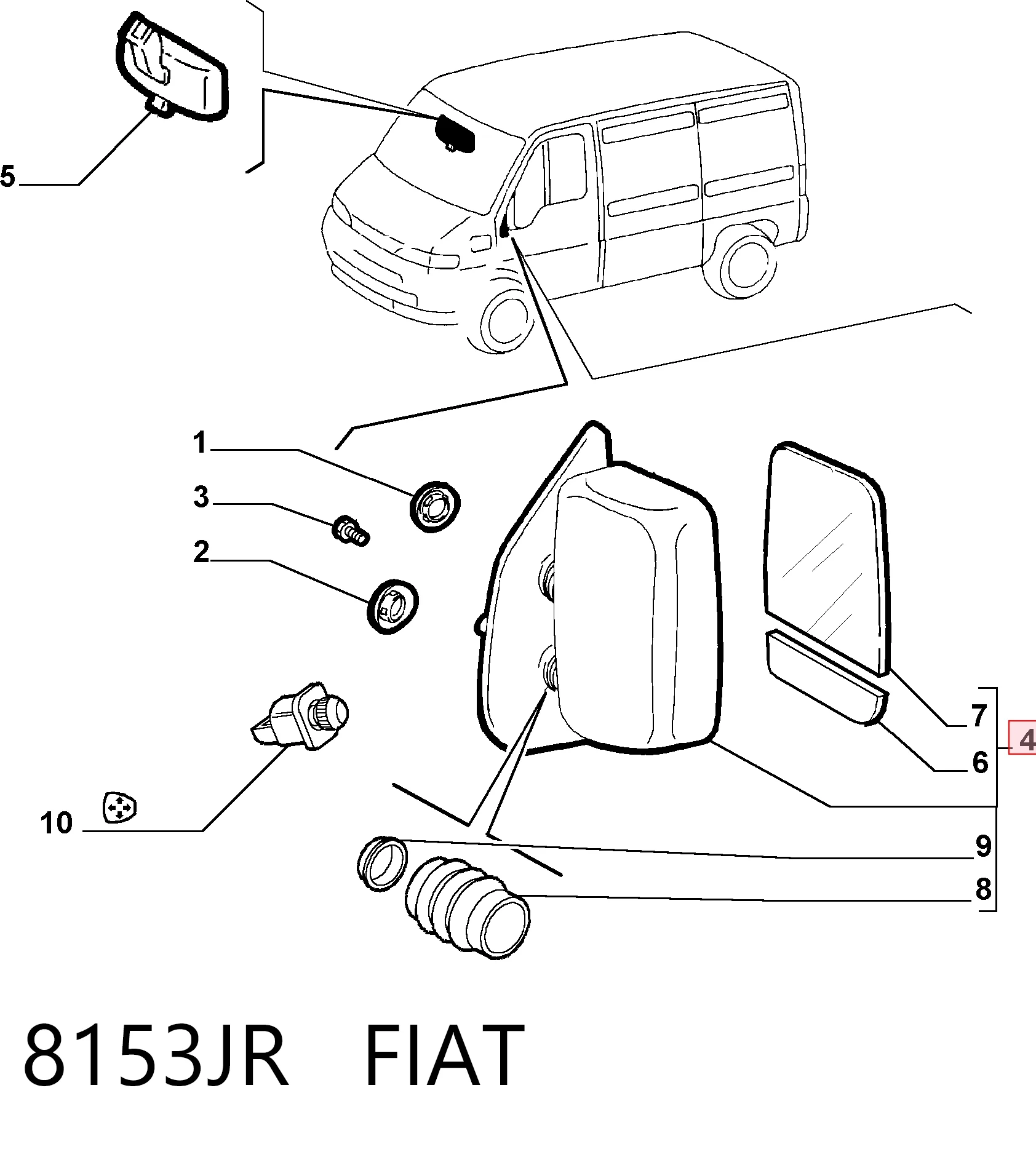 Lusterko wsteczne prawe Fiat Ducato 2
