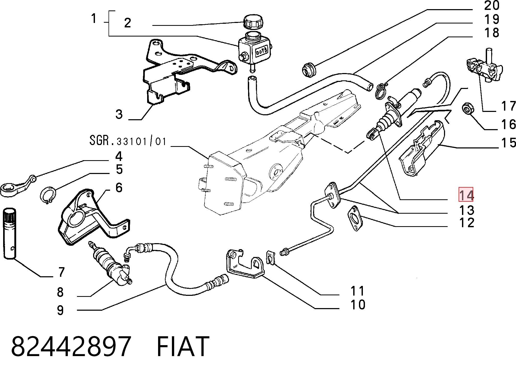 Kupić Cylinder sprzęgła główny Fiat Uno  146A w dobrej cenie
