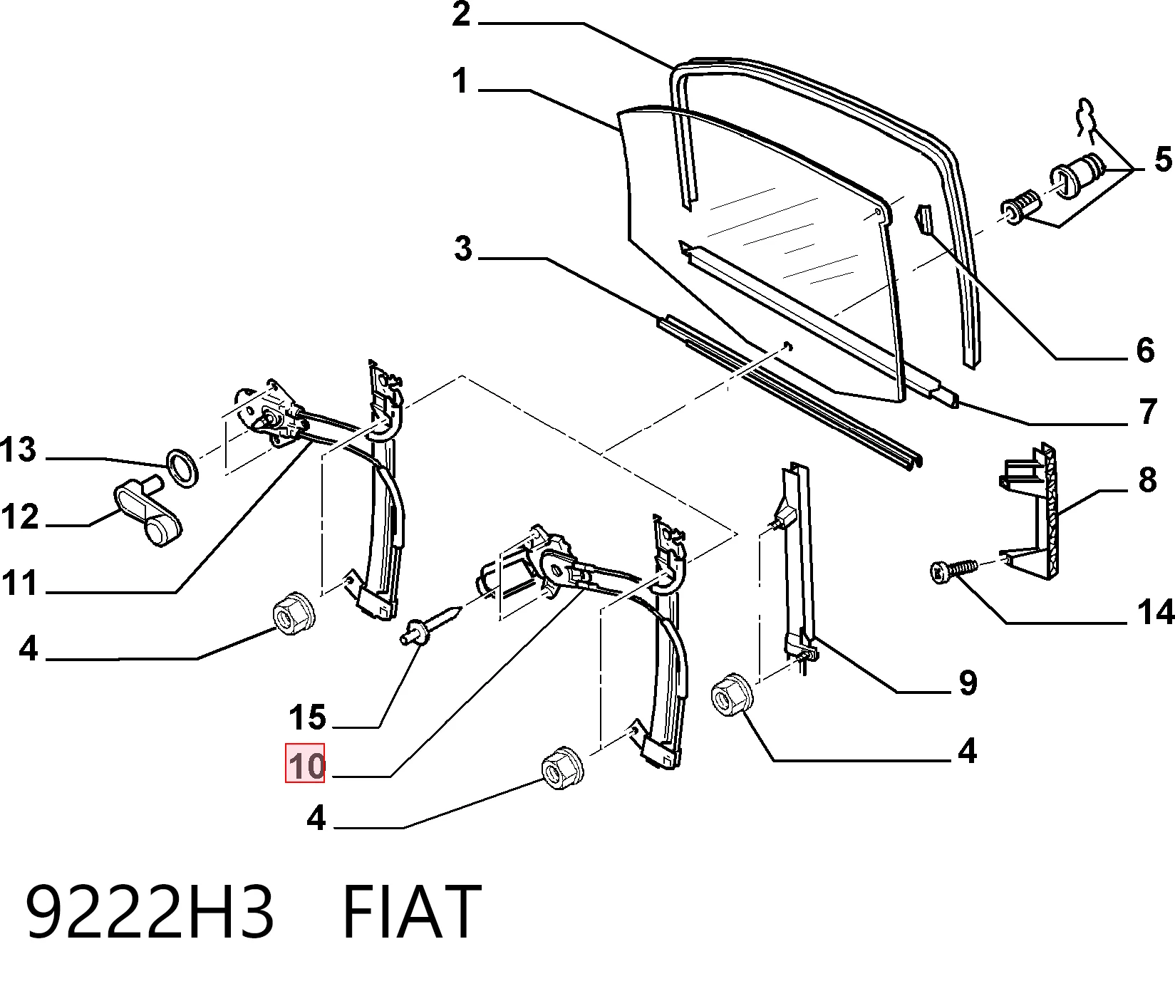 Mechanizm podnoszenia szyby drzwi przednich prawych do Citroen Evasion  22, U6