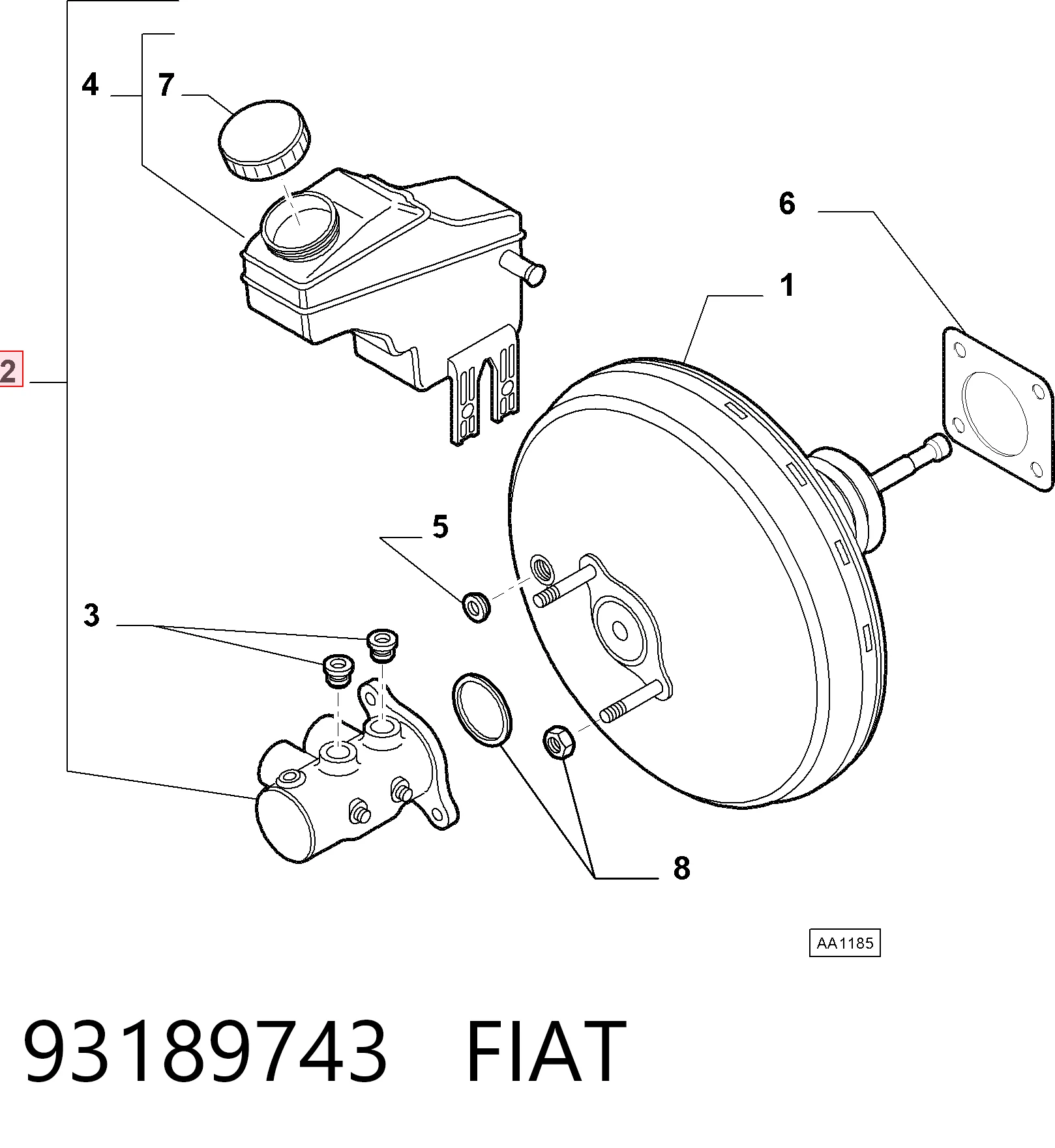  Główny cylinder hamulców Fiat Linea 
