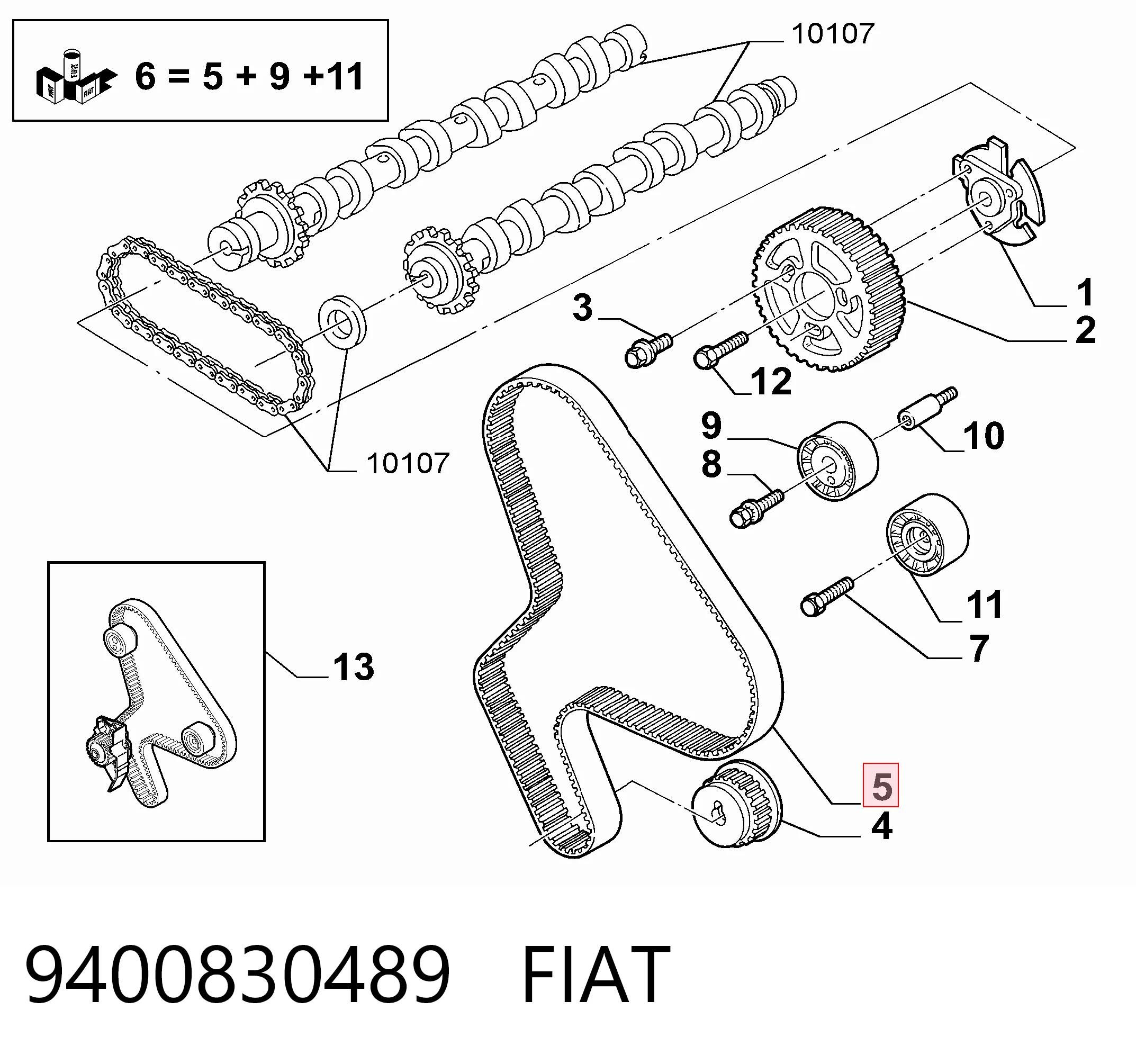 Pasek rozrządu 9653226280 Toyota