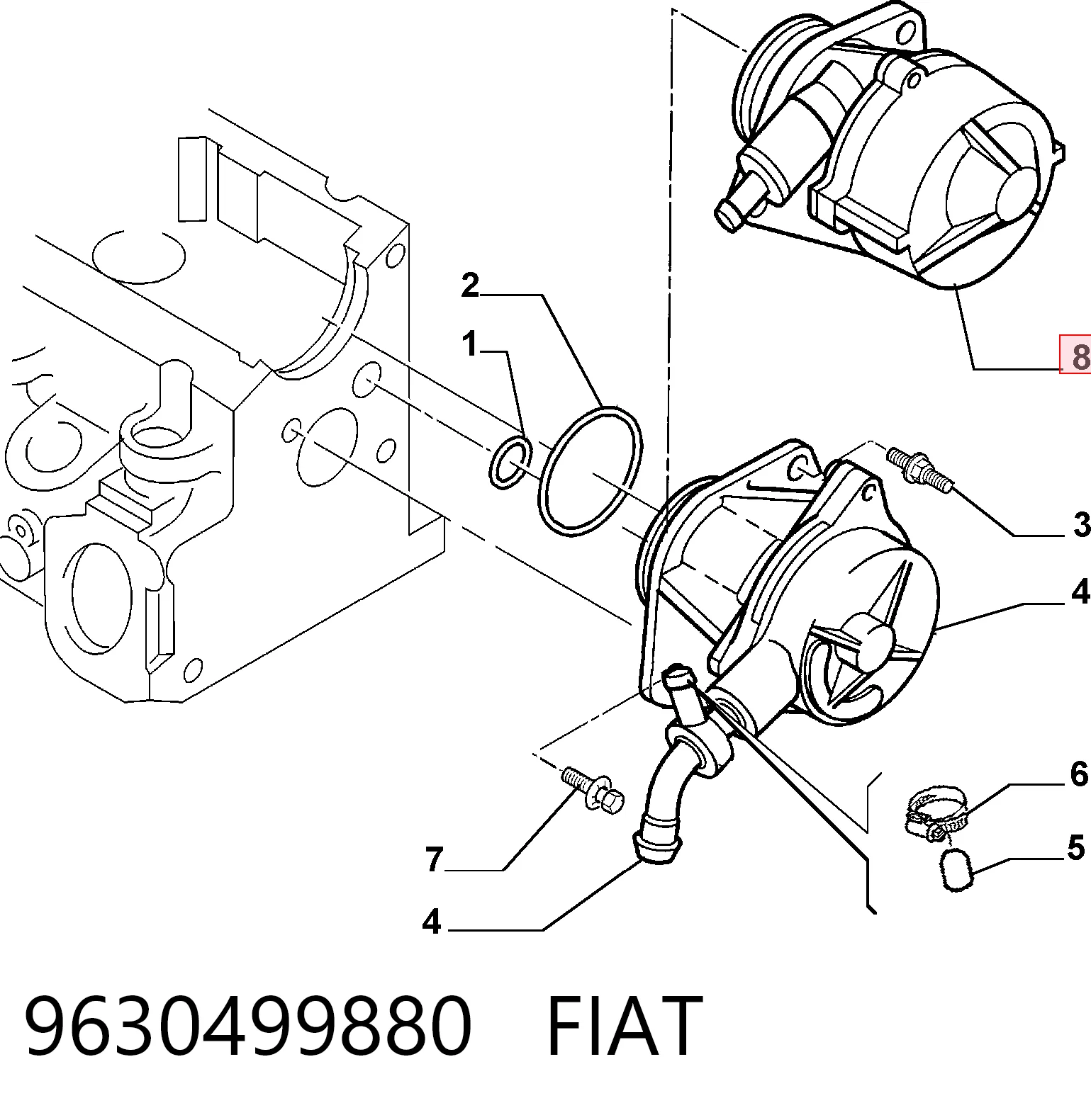 9630499880 Fiat/Alfa/Lancia Pompa podciśnienia