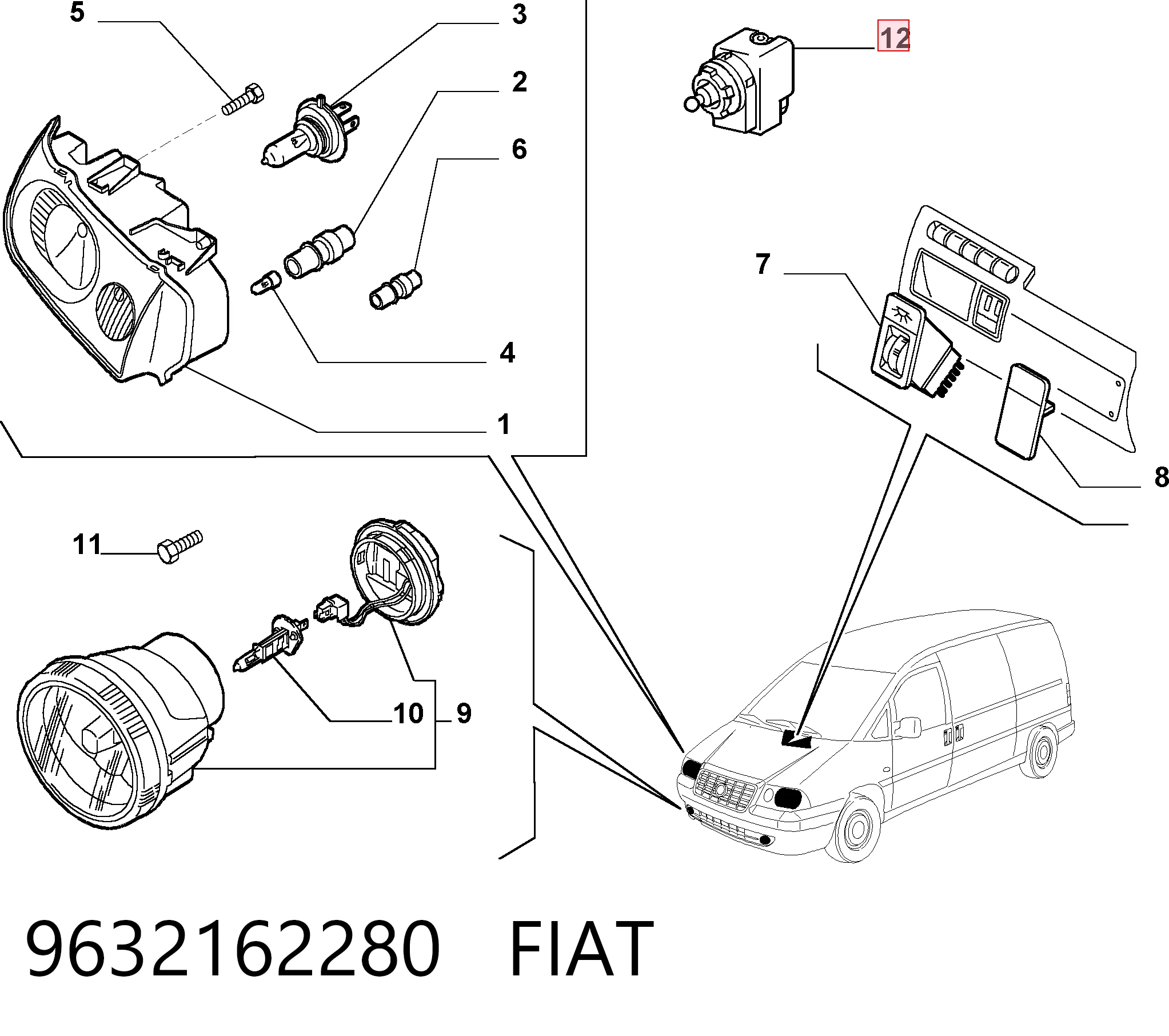 Do koszyka Korektor swiatel Peugeot 607  9D, 9U