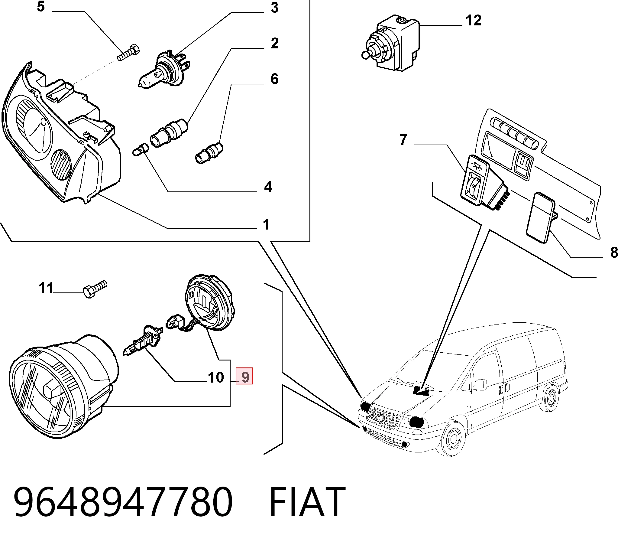 Do koszyka Lampa przeciwmgielna lewa/prawa Peugeot Expert  224