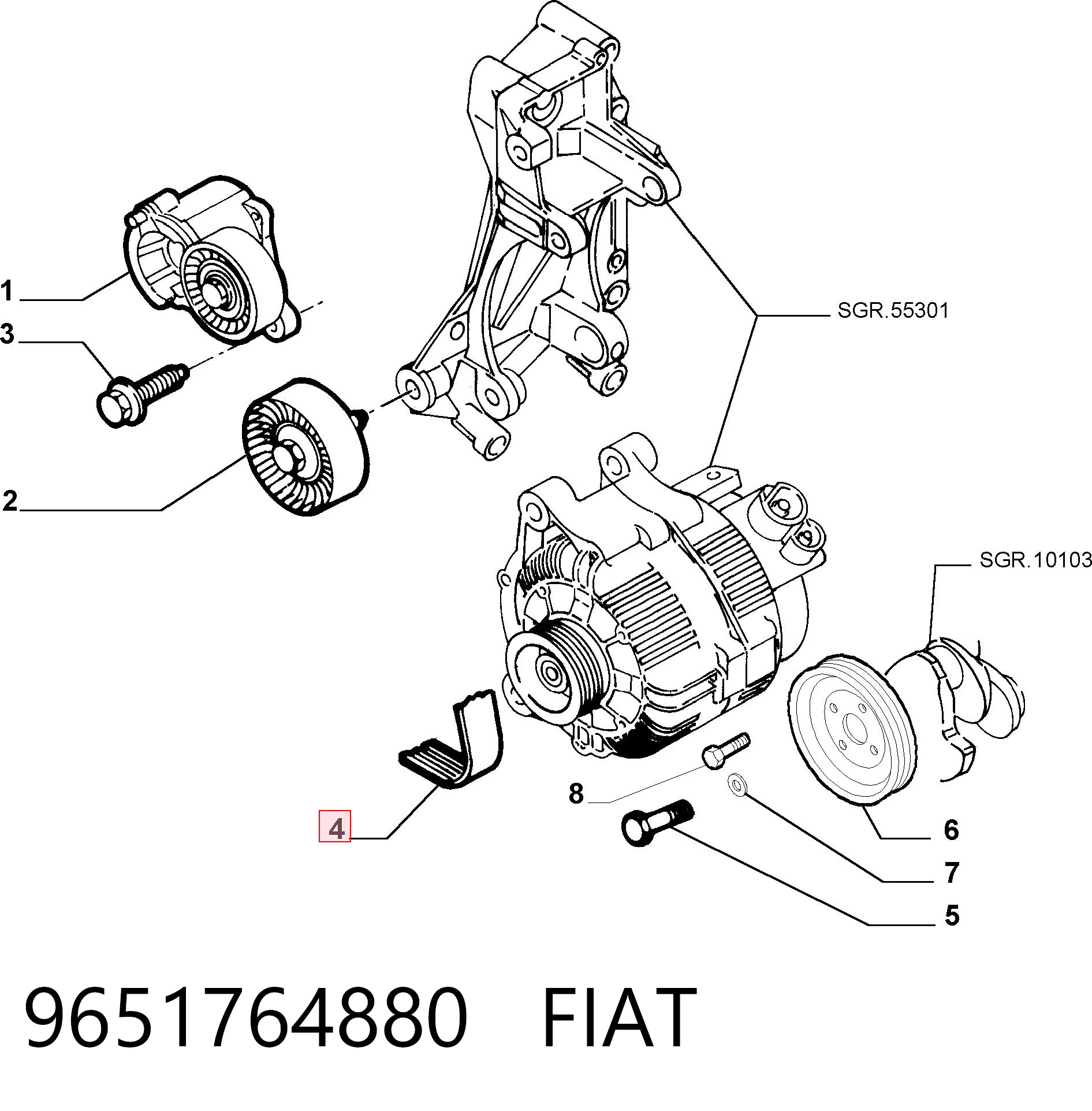 Pas napędowy mechanizmów 7700722704 Renault (RVI)