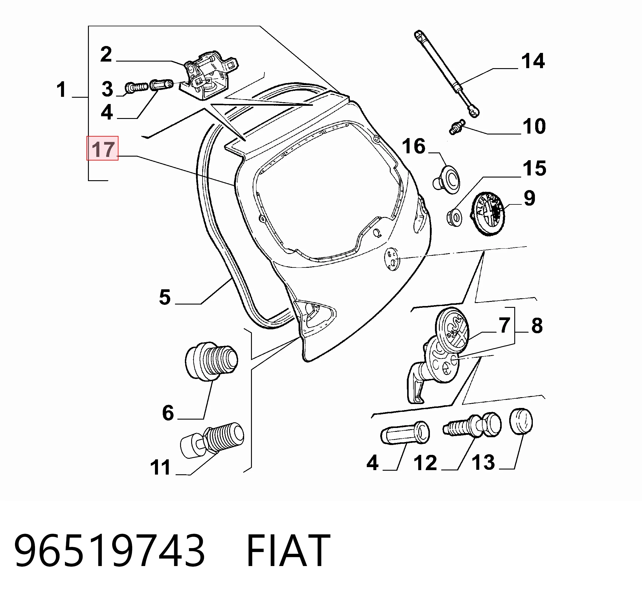 Do koszyka Drzwi tylne (bagażnika 3/5) Alfa Romeo 147  937