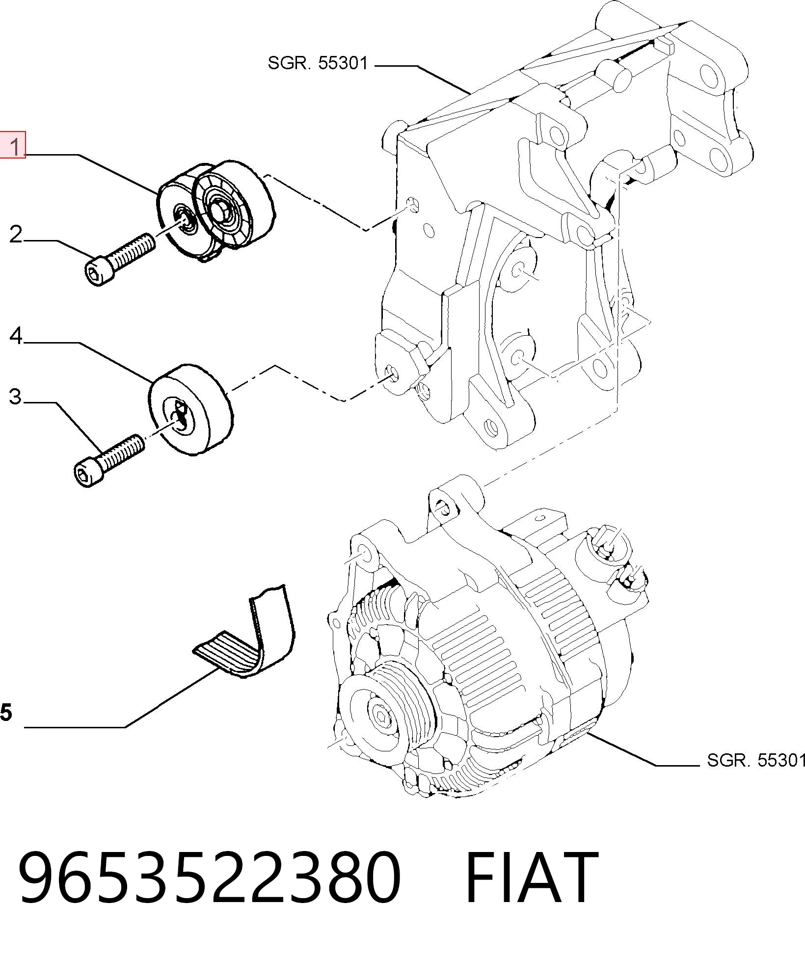 9653522380 Fiat/Alfa/Lancia Napinacz paska napędowego