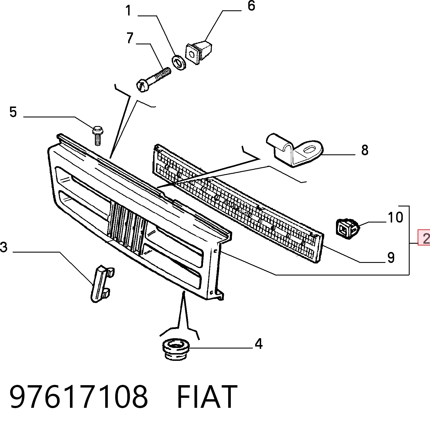 Atrapa chłodnicy do Fiat Fiorino  146 Uno