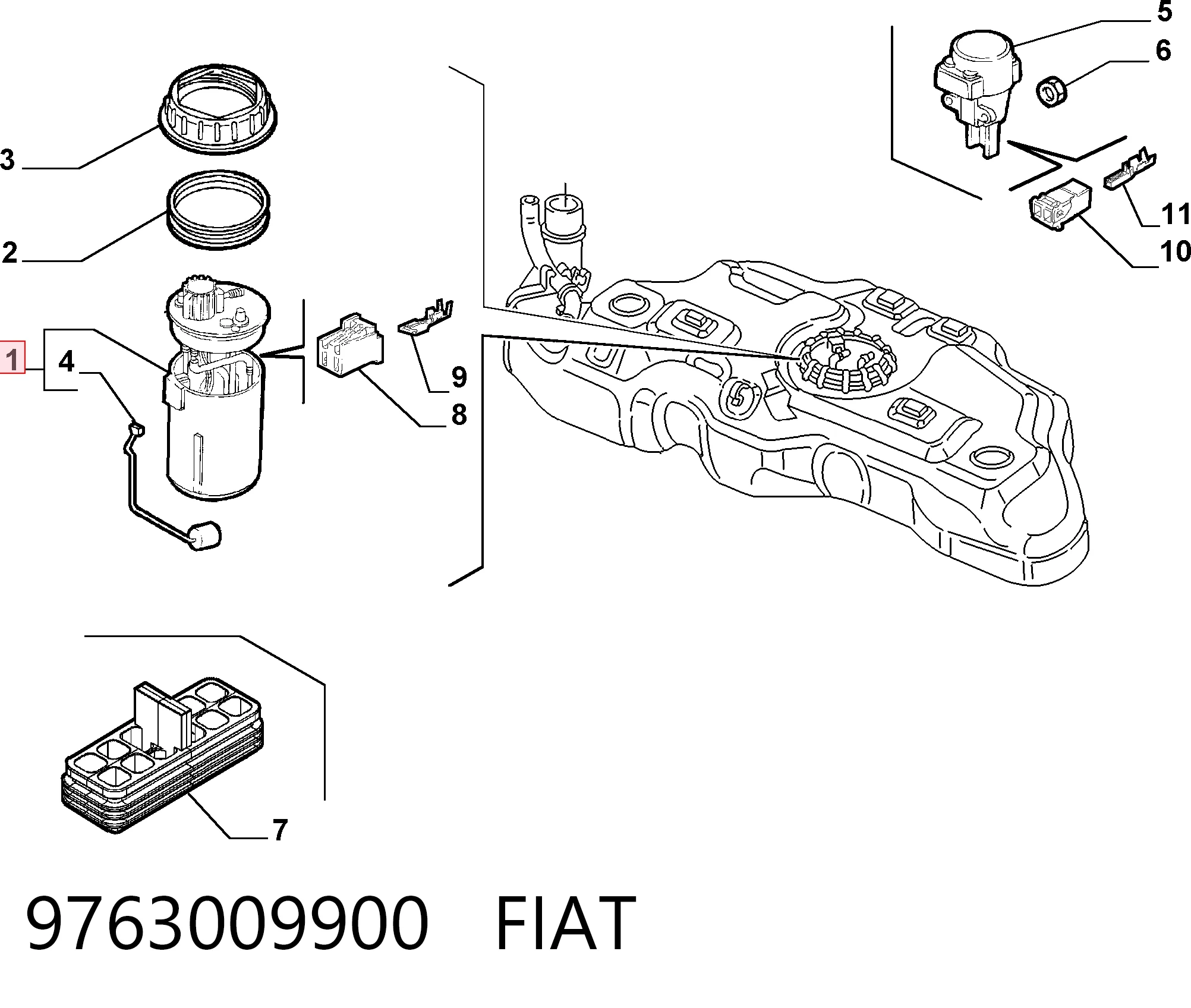 Czujnik poziomu paliwa w zbiorniku Fiat Punto II hatchback (188) (1999 - 2012) cena, od 39,80 USD
