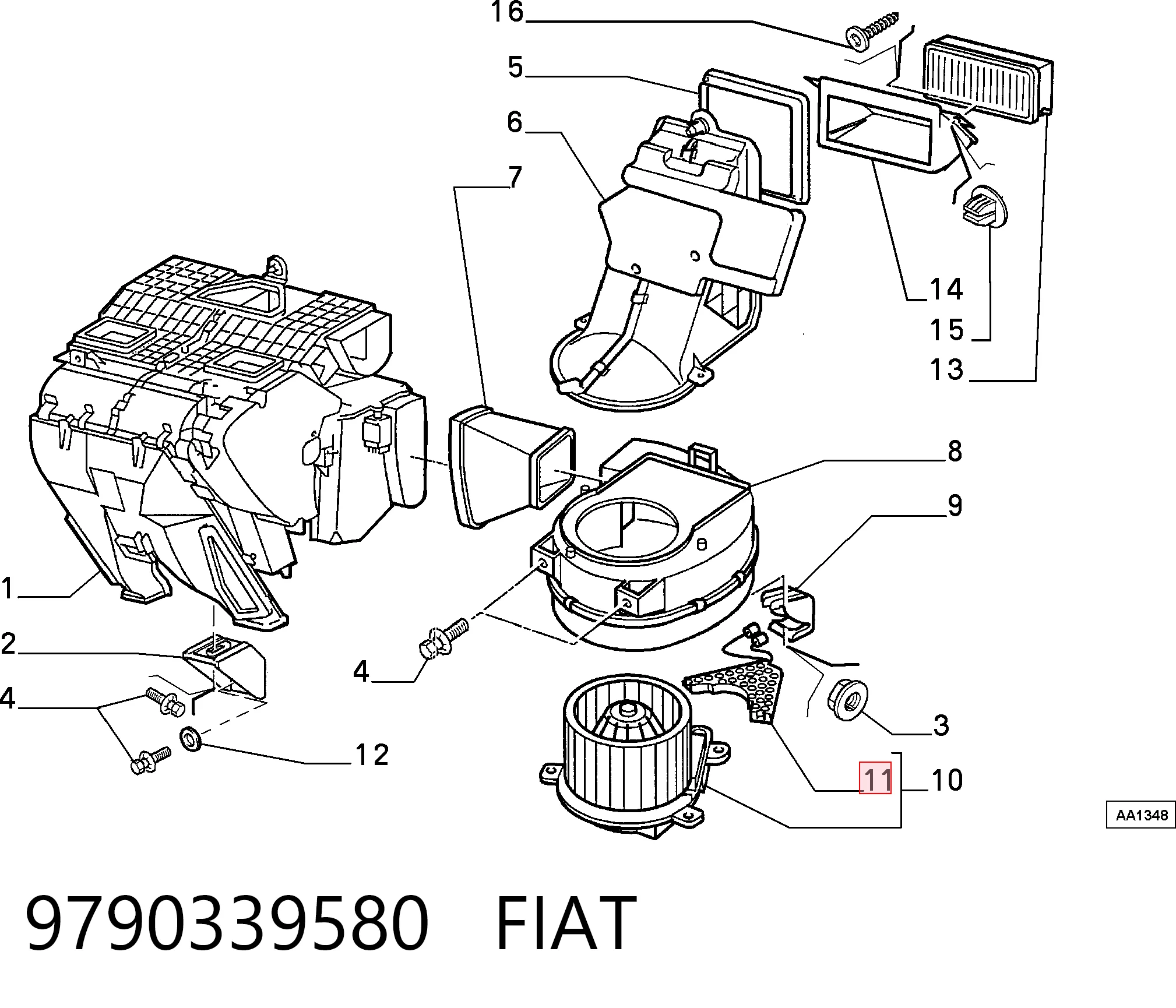 9790339580 Fiat/Alfa/Lancia Rezystor wentylatora nagrzewnicy (ogrzewacza kabiny)