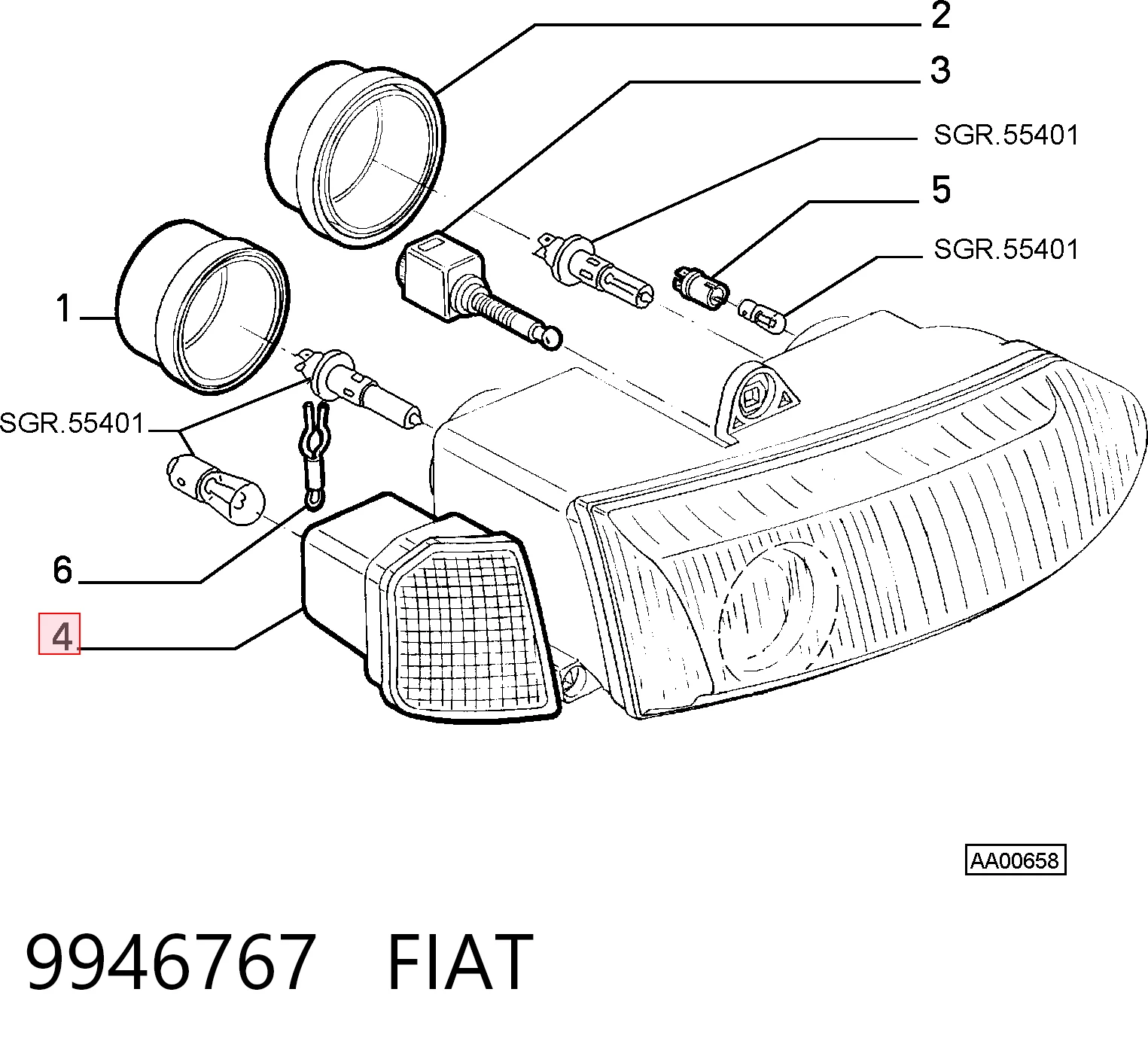 Kierunkowskaz lewy Alfa Romeo 146 hatchback (930) (1994 - 2001) cena, od 46,48 USD