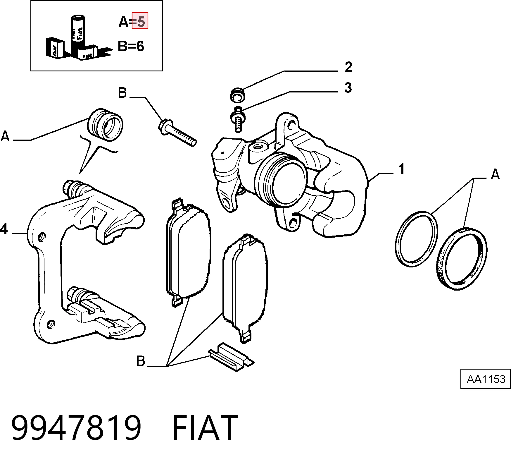 Zestaw naprawczy zacisku hamulcowego tylnego do Fiat Marea  185