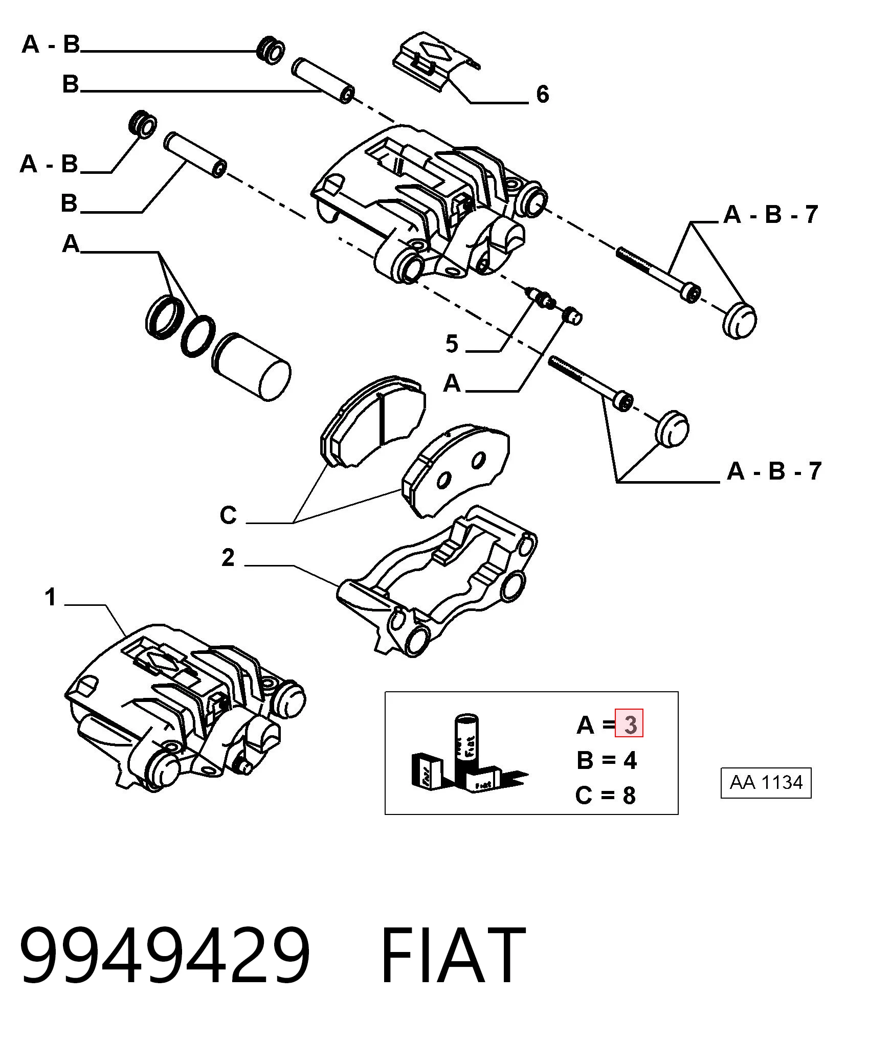 Zestaw naprawczy zacisku hamulcowego tylnego do Peugeot Boxer 244