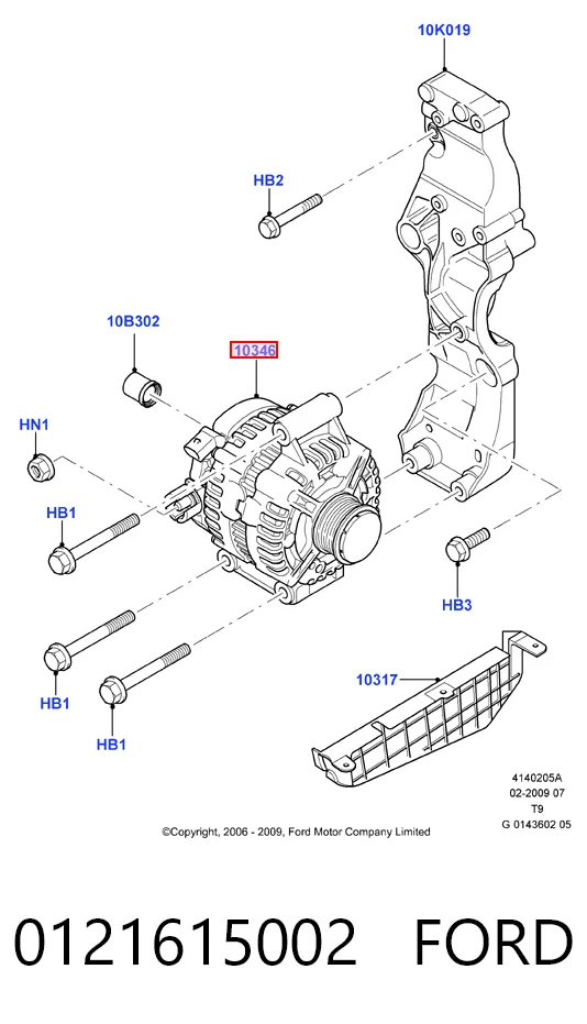 0121615002 Ford Alternator