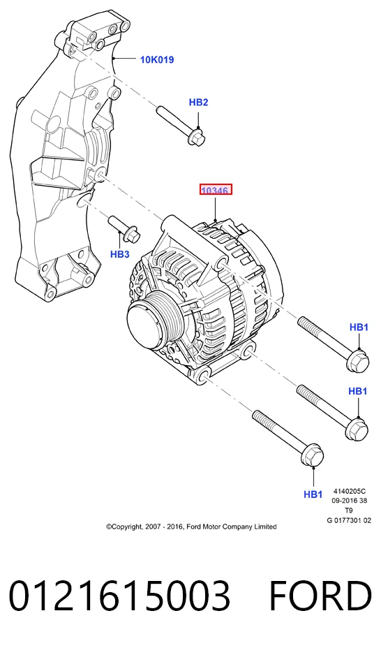 0121615003 Ford Alternator