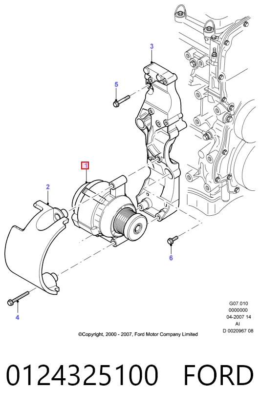 0124325100 Ford Alternator