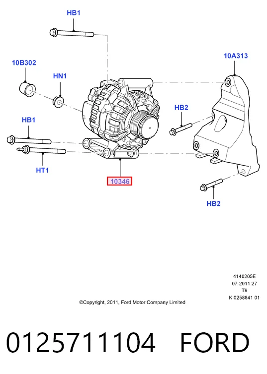 0125711104 Ford Alternator