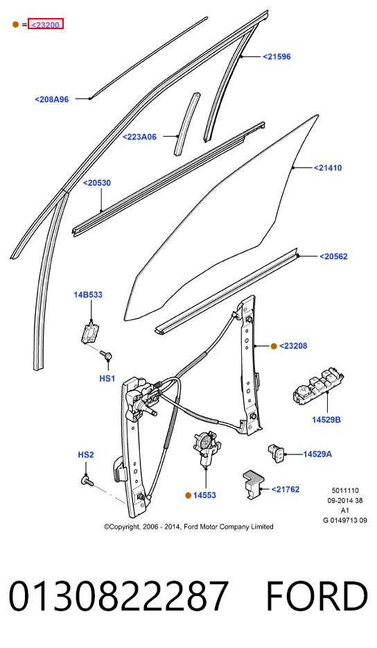 Mechanizm podnoszenia szyby drzwi przednich lewych Ford Galaxy II CA1 minivan (WA6) (2006 - 2015) cena, od 63,58 USD