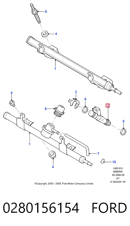 Wtryskiwacz paliwa Mazda 5 I minivan (CR) (2005 - 2007) cena, od 39,18 USD