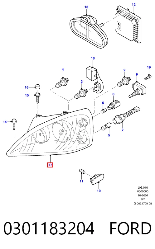 Reflektor prawy do Ford Galaxy I VX WGR
