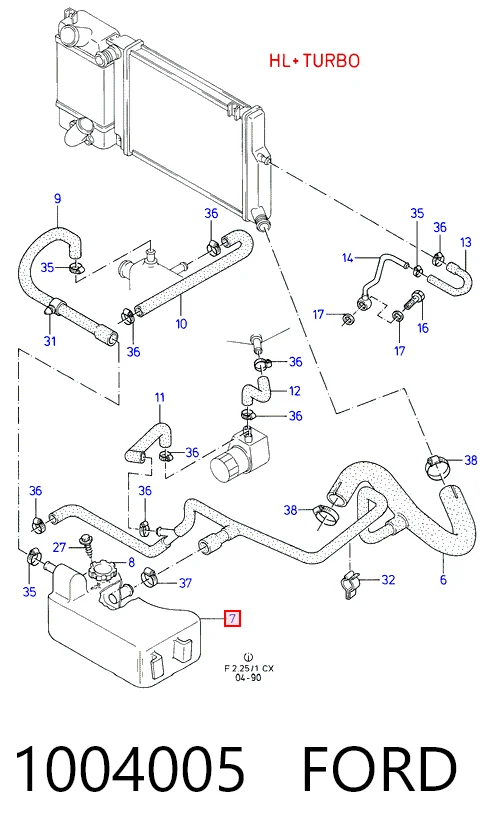 Zbiorniczek wyrównawczy układu chłodzenia do Ford Fiesta Mk2 FBD