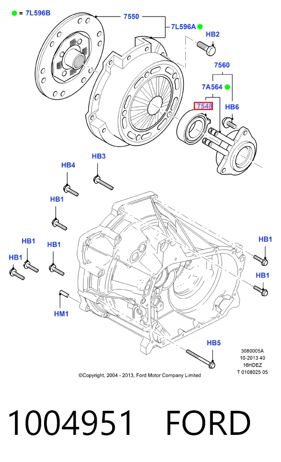 Łożysko wyciskowe sprzęgła do Ford Fiesta JAS, JBS
