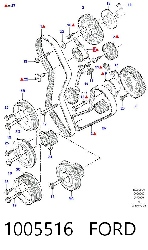  Rolka napinacza paska rozrządu Ford Escort 7