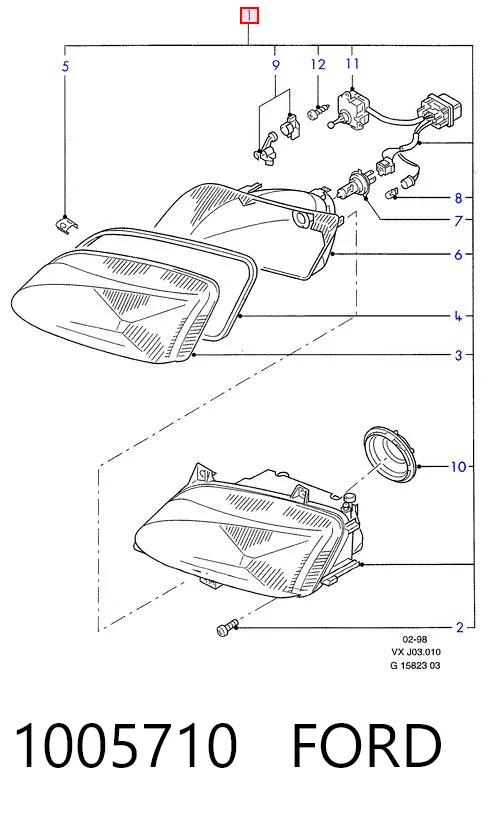 Reflektor prawy Ford Galaxy I VX minivan (WGR) (1994 - 2000) cena, od 54,63 USD