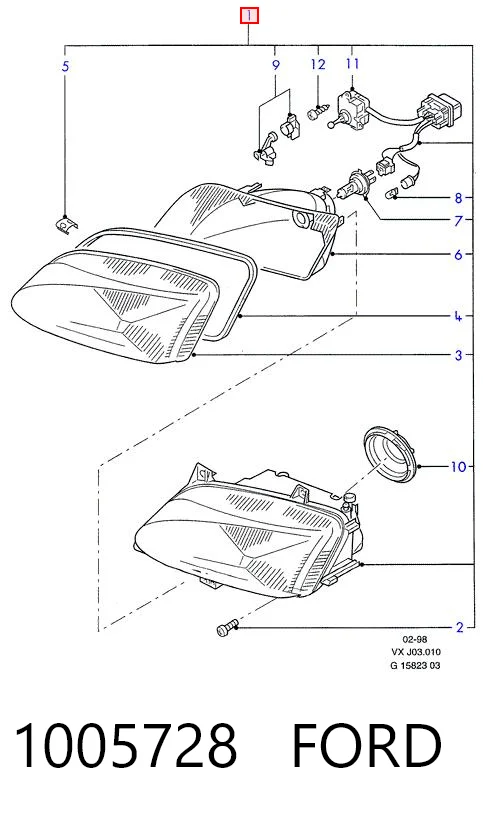 Reflektor lewy Ford Galaxy I VX minivan (WGR) (1994 - 2000) cena, od 68,43 USD