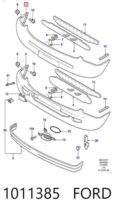 Zderzak przedni do Ford Escort VII GAL, AAL, ABL