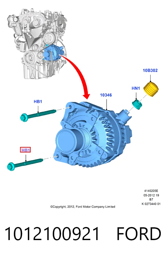 1012100921 Ford Alternator