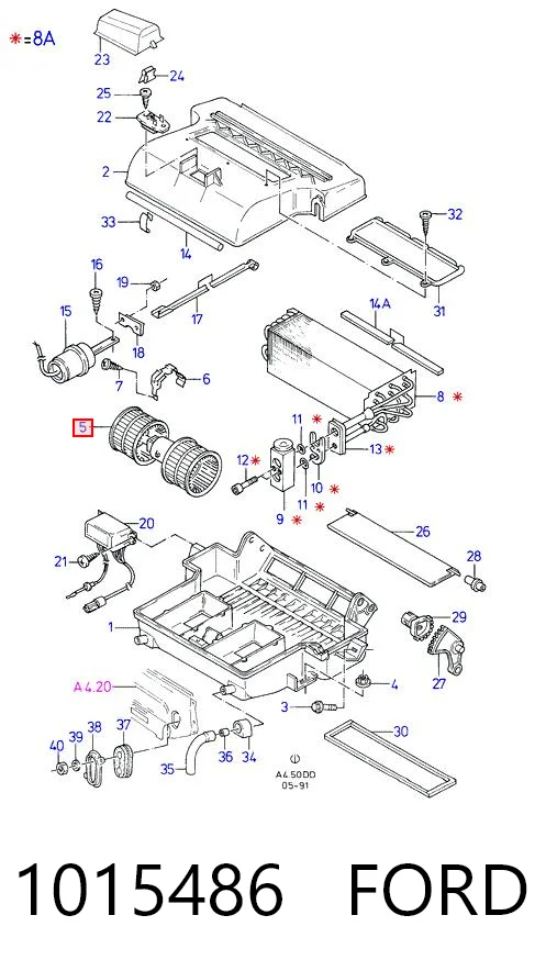 Silniczek wentylatora nagrzewnicy (ogrzewacza wnętrza) Ford Sierra II sedana (GBG, GB4) (1987 - 1993) cena, od 71,51 USD