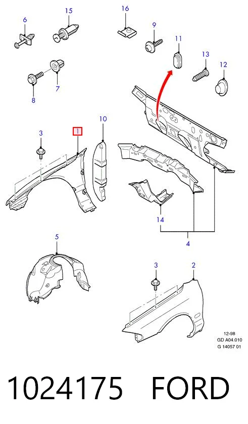 Błotnik przedni prawy do Ford Mondeo II BFP