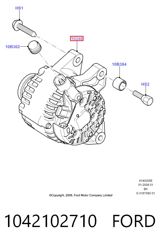 1042102710 Ford Alternator