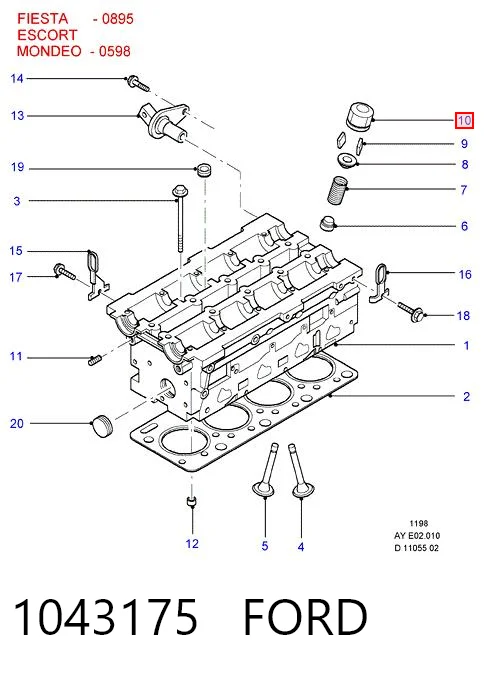 Kompensator hydrauliczny (popychacz hydrauliczny), popychacz zaworu do Ford Escort CLASSIC AAL, ABL