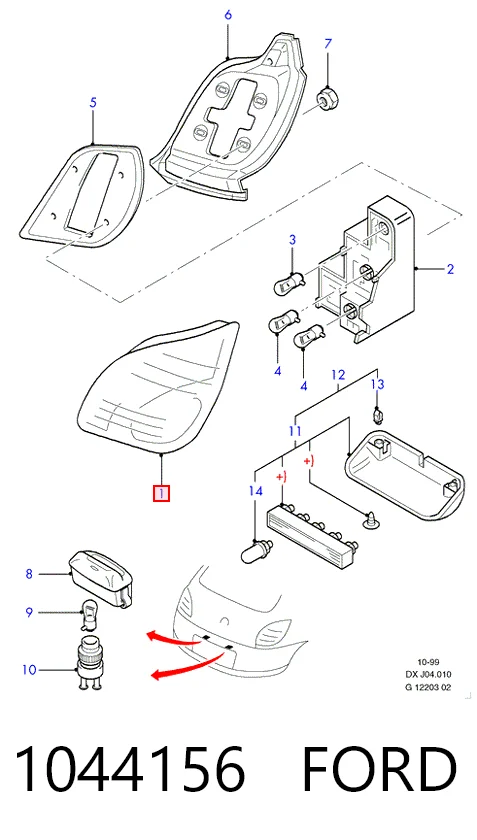 Do koszyka Lampa zespolona tylna lewa Ford Fiesta Mk4 JAS, JBS
