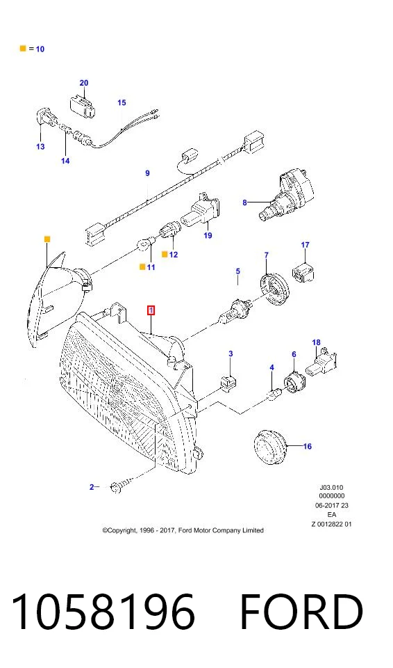 Reflektor prawy Ford Escort VI hatchback (GAL) (1992 - 1995) cena, od 56,45 USD