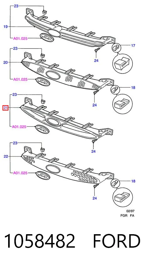 Atrapa chłodnicy do Ford Escort CLASSIC AAL, ABL