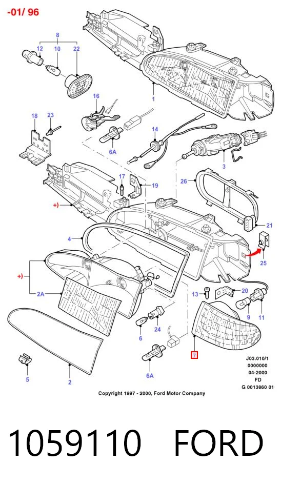 Kierunkowskaz prawy Ford Mondeo I hatchback (GBP) (1993 - 1996) cena, od 16,05 USD
